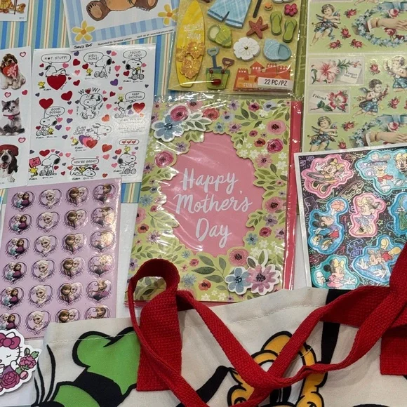 Scrapbooking lot 55+ Jolees HelloKitty Snoopy Disney Pooh Mickey MrsGrossmans - Picture 8 of 8